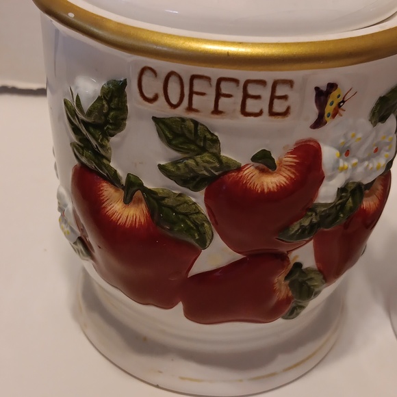 Set of 3 KK Ceramic Apple Canisters - Picture 4 of 10